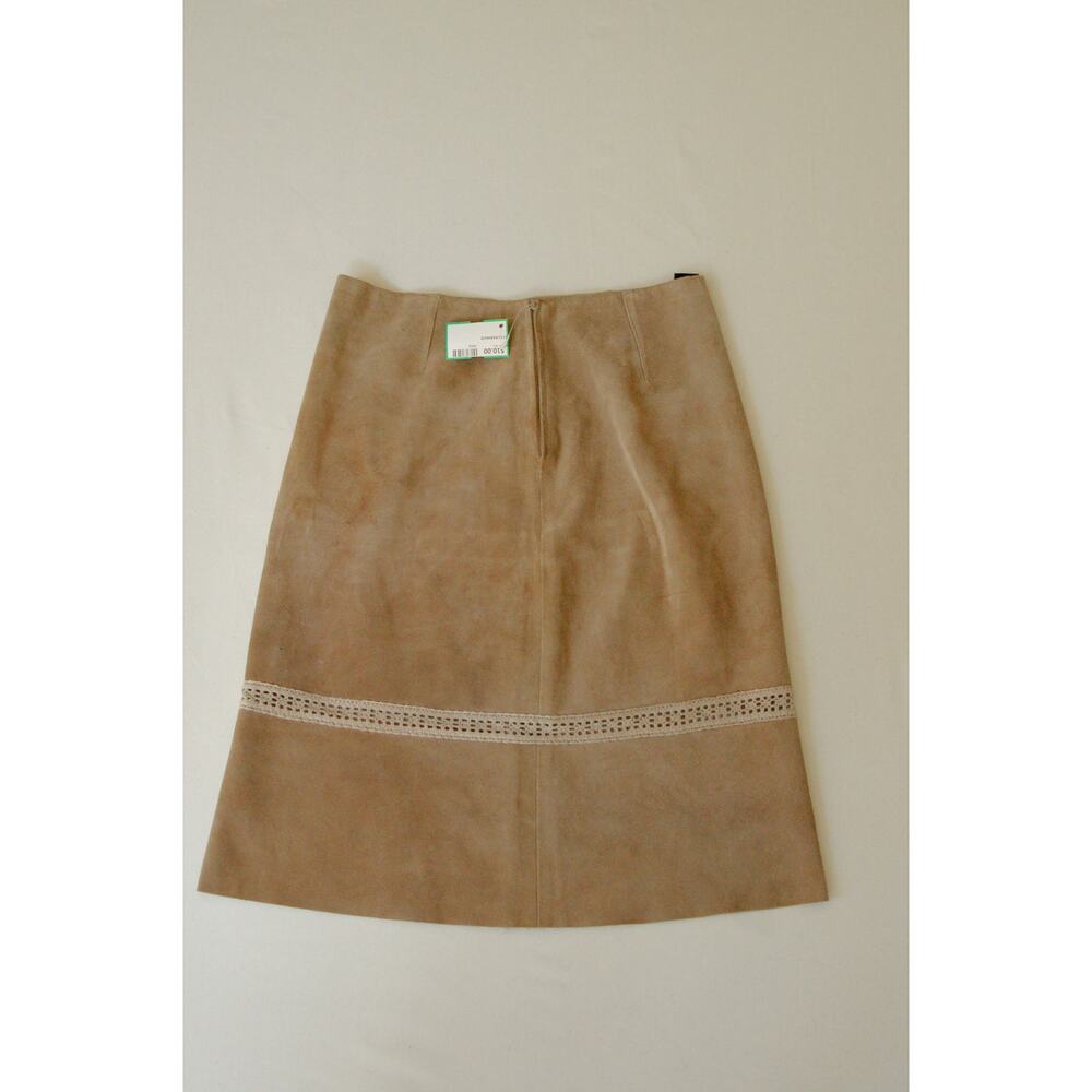 VTG Y2K The Limited Suede Skirt Made in Italy Lace Trim Y2K Tan NWT 4 Boho